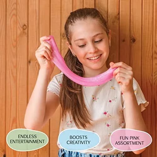 Goody Putty Pink Toy Slime Set | 12 Tins (355ml / 1.1lb) | Non-Toxic, Glow-in-the-Dark, Color-Changing thumbnail 6