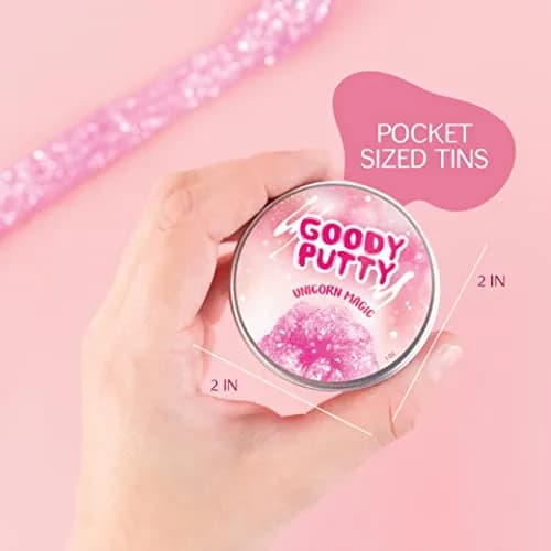 Goody Putty Pink Toy Slime Set | 12 Tins (355ml / 1.1lb) | Non-Toxic, Glow-in-the-Dark, Color-Changing thumbnail 9