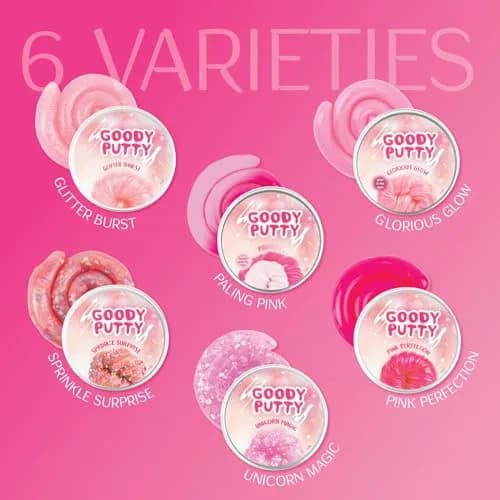 Goody Putty Pink Toy Slime Set | 12 Tins (355ml / 1.1lb) | Non-Toxic, Glow-in-the-Dark, Color-Changing thumbnail 3