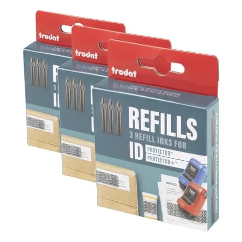 Trodat Black Ink Refill 3-Pack for ID Protector & ID Protector+ | 0.07 oz (2.0 ml) per bottle thumbnail 1