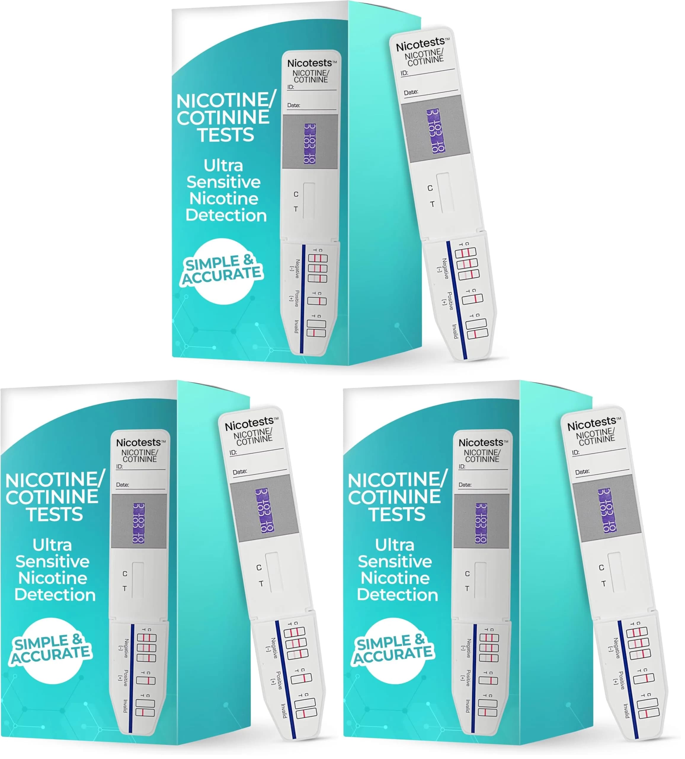NICOTESTS Super-Sensitive 100 ng Urine Test - 15-Pack | Detects Nicotine from Vaping for Over 4 Days - main product image