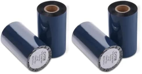 CYTTR Thermal Transfer Ribbon - Premium Resin-Enhanced Wax - 110mm x 300m (4.33" x 984") 1" Core Ink Outside | Pack of 2 Black thumbnail 1