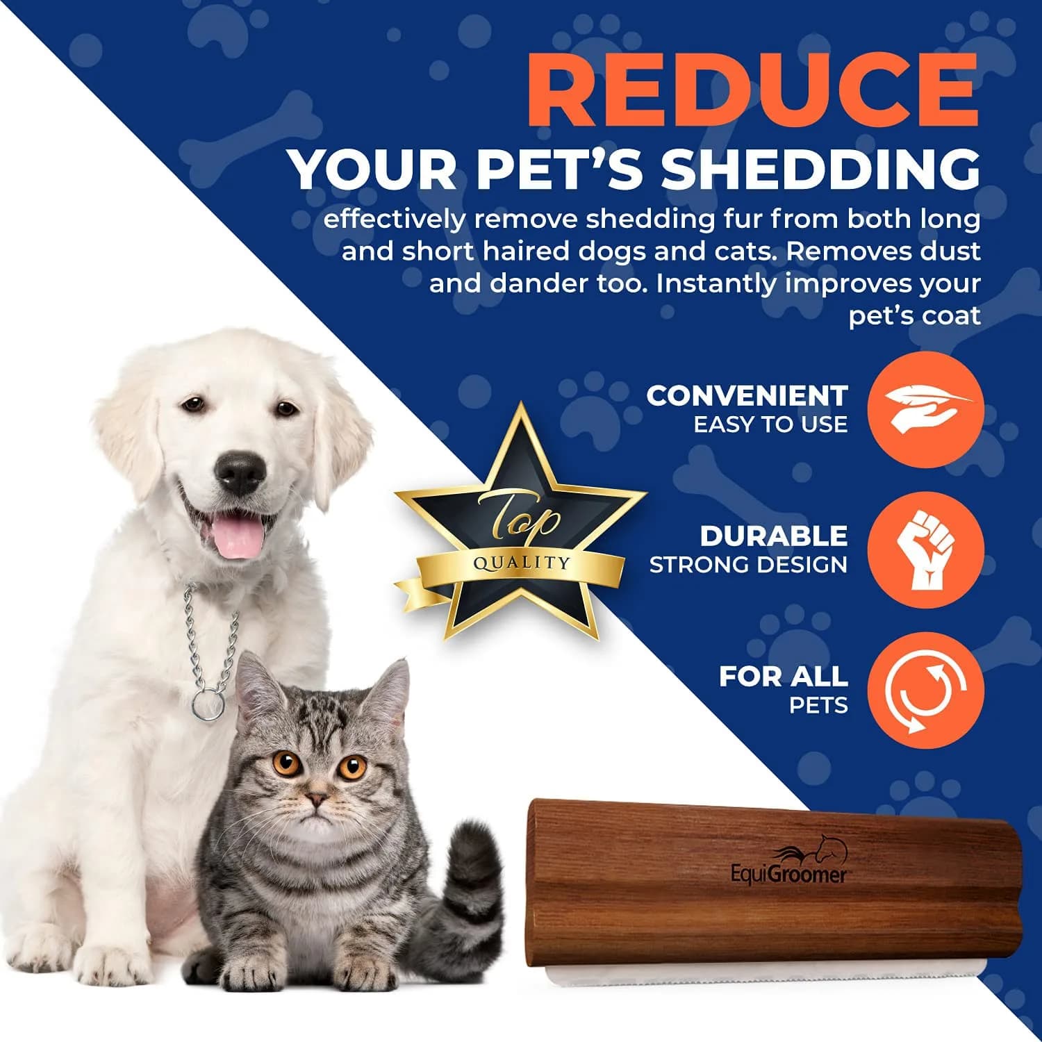 EquiGroomer 5-Inch Deshedding Brush for Dogs & Cats, Mahogany, 2 Pack | Reduces Shedding Up to 95% for All Coat Types - view 5