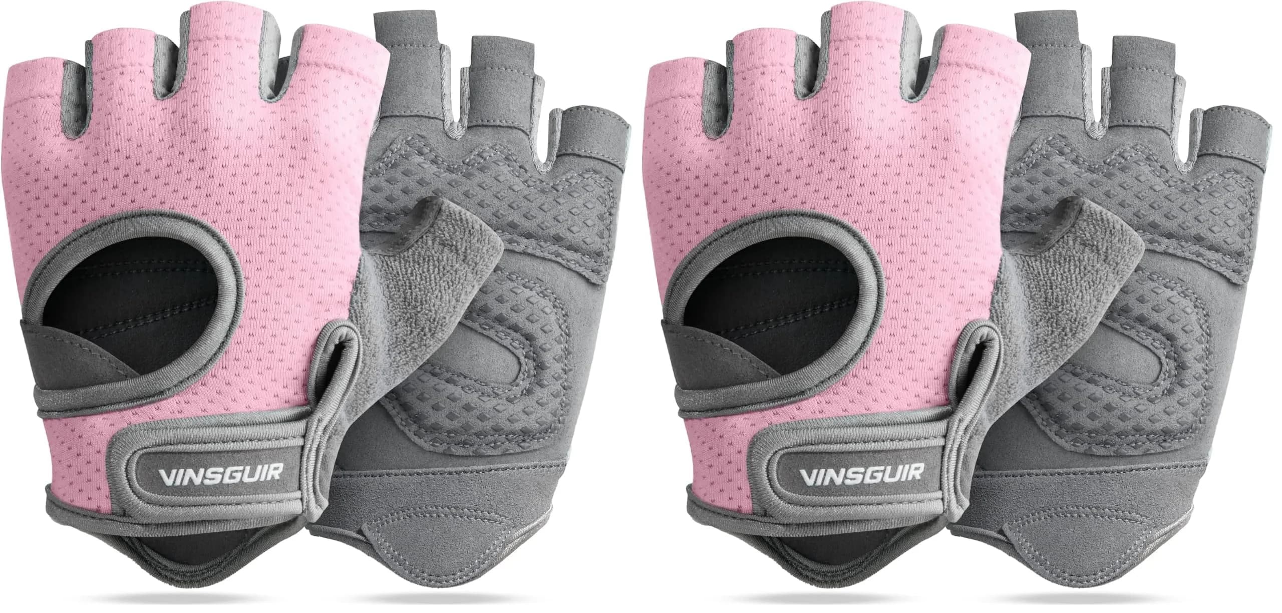 VINSGUIR Small Pink Workout Gloves for Women & Men - Pack of 2 - main product image