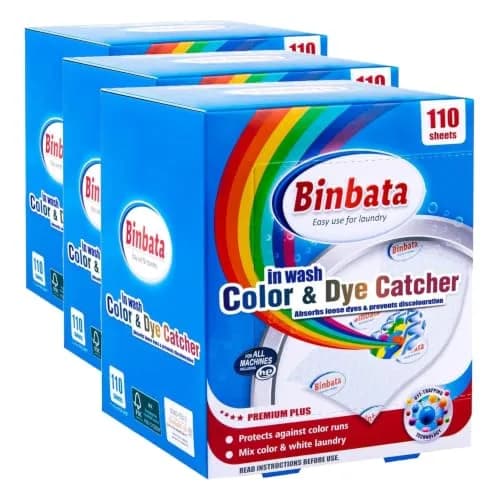 Binbata Color Grasper for Laundry 110 Count | Dye Catcher Sheets for Safe Washing thumbnail 1
