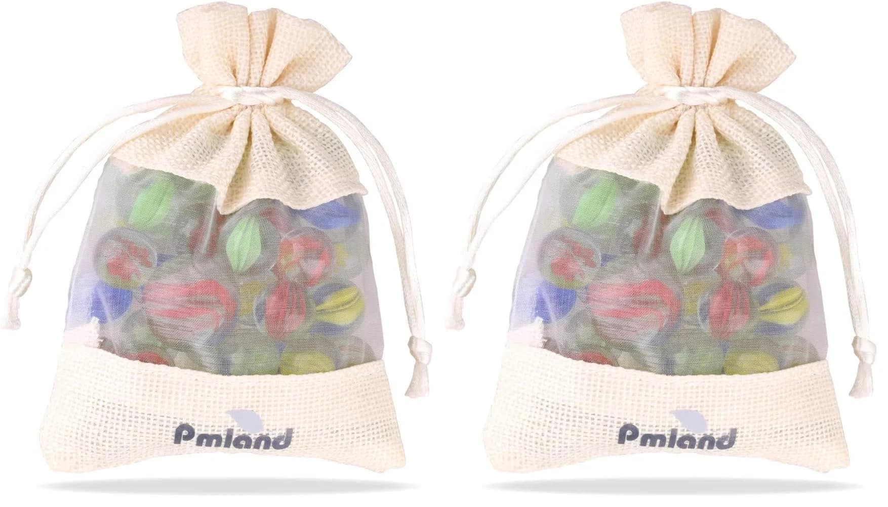PMLAND Cats Eyes Glass Marbles 40 pcs | Assorted Colors for Indoor & Outdoor Play — 40 Marbles