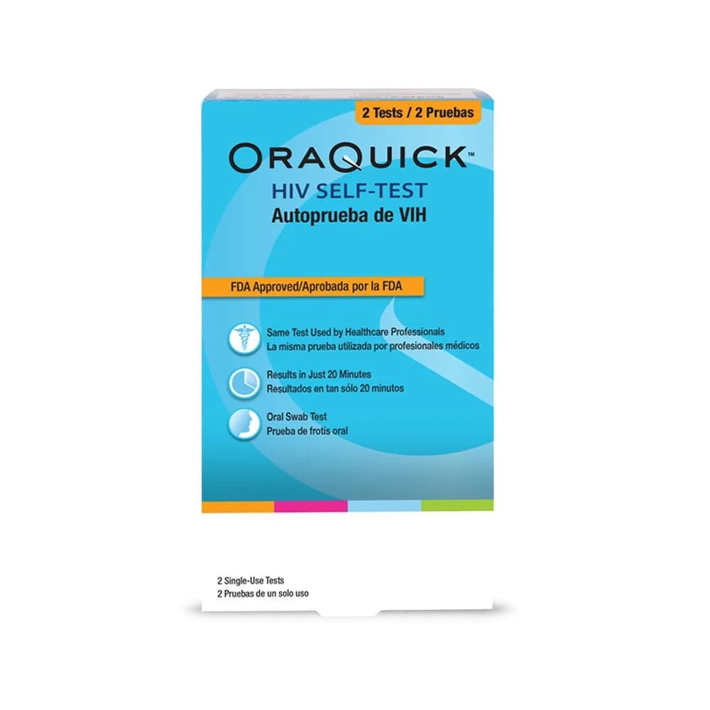 OraQuick HIV Self-Test, Oral Fluid, 2 Ct | Rapid, 20 Min, FDA-Approved, At-Home HIV Test Kit for 14+ - main product image