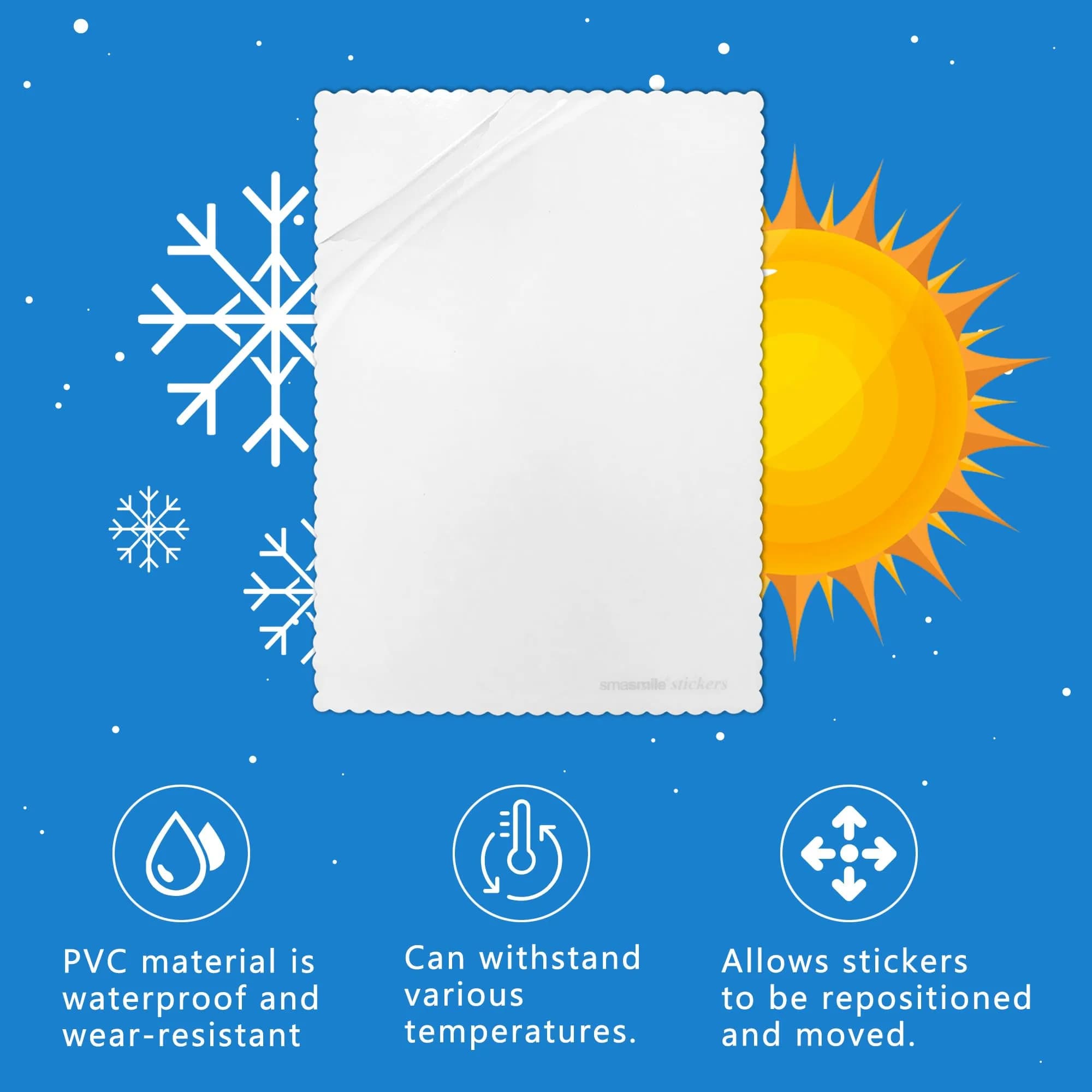 SMASMILE Static Cling Windshield Sticker Applicator 10 Pack 5"x7" | Reusable & Residue-Free - view 2