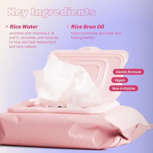 The Face Shop Rice Water Bright Makeup Remover Wipes 50 Count | Gentle, Hydrating, Korean Skincare thumbnail 5