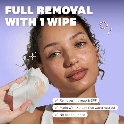 The Face Shop Rice Water Bright Makeup Remover Wipes 50 Count | Gentle, Hydrating, Korean Skincare thumbnail 3