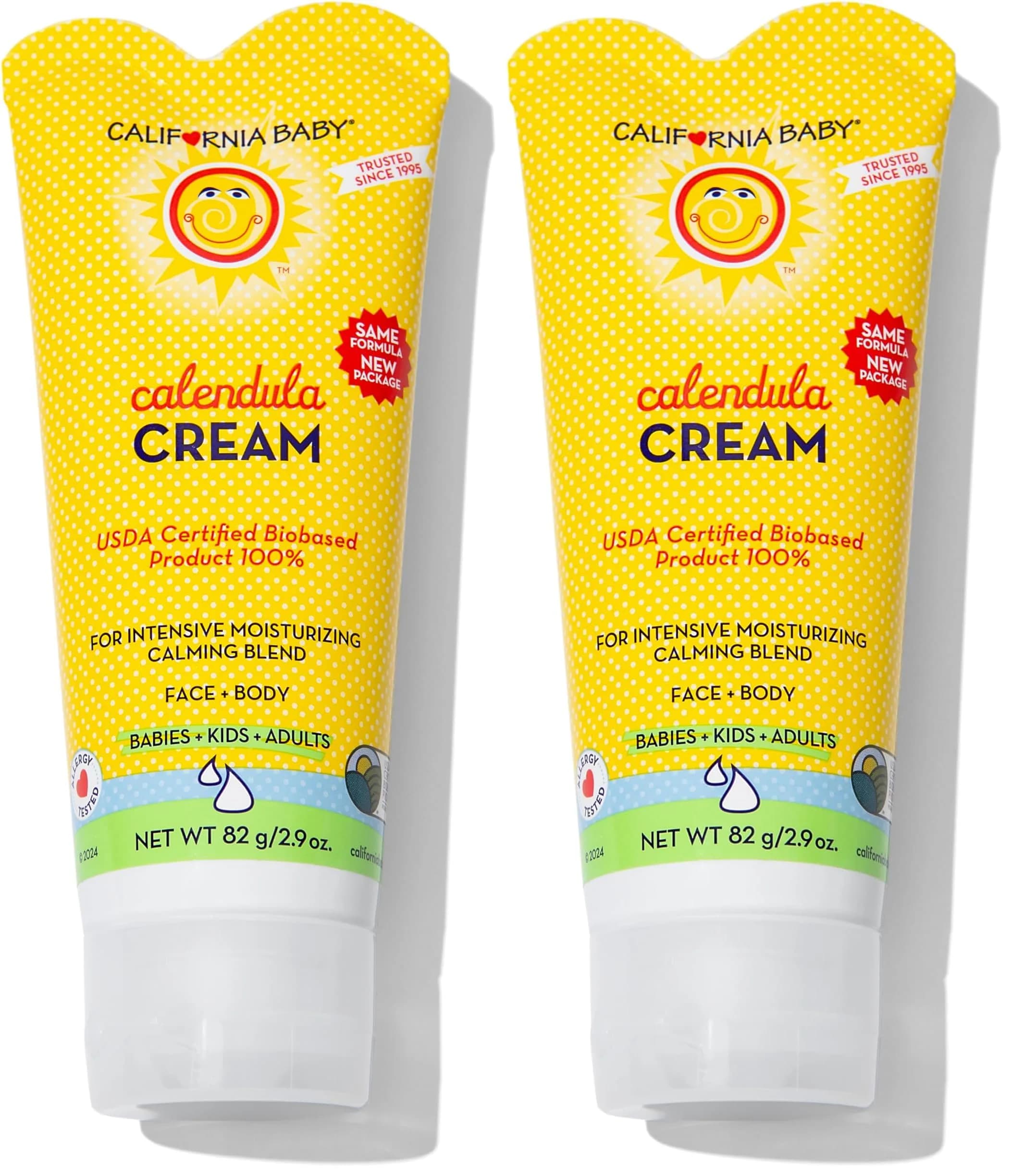 California Baby Calendula Cream 2.9 oz / 82g | Plant-Based Moisturizer for Dry Sensitive Skin