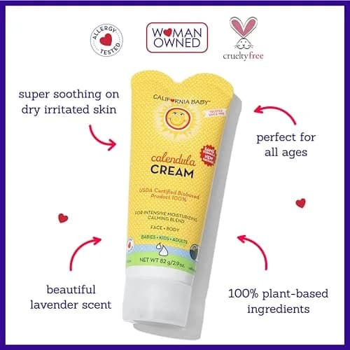 California Baby Calendula Cream 2.9 oz / 82g | Plant-Based Moisturizer for Dry Sensitive Skin thumbnail 3