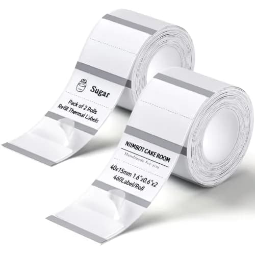 NIIMBOT 2 Roll Set Clear Label, 2 Rows 0.6" x 1.6" (15x40mm) | Waterproof, Tearproof, for Home & Business thumbnail 1
