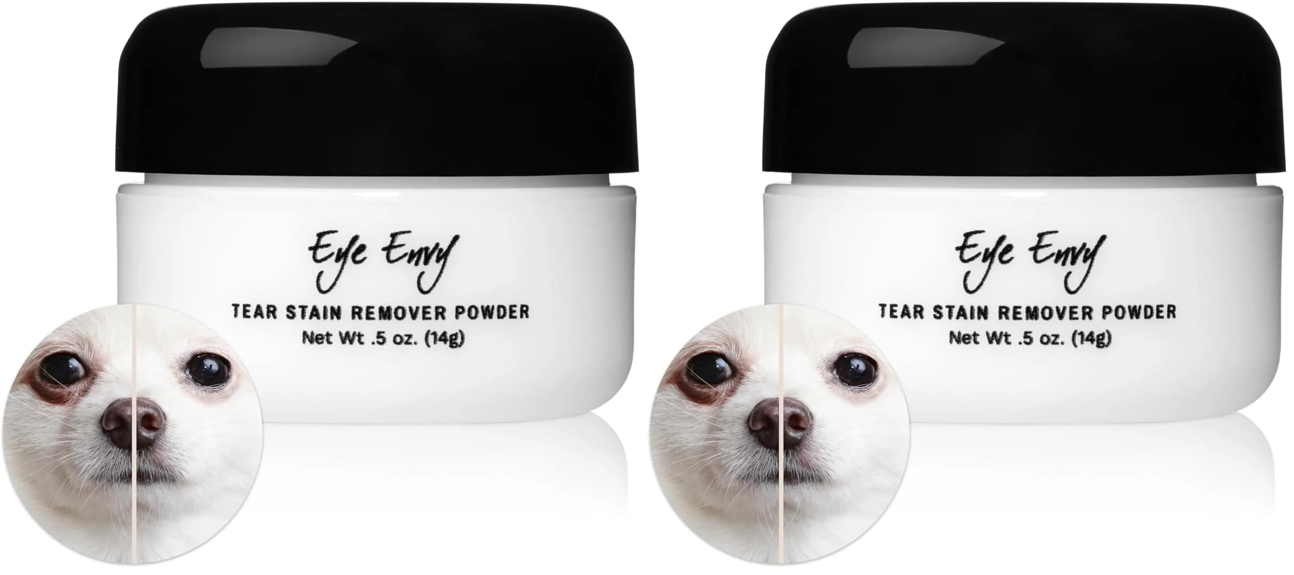 Eye Envy Tear Stain Remover Powder for Dogs and Cats 40g (1.4 oz) | Natural, Safe Formula for Stain-Free Eyes — Small 0.5 oz