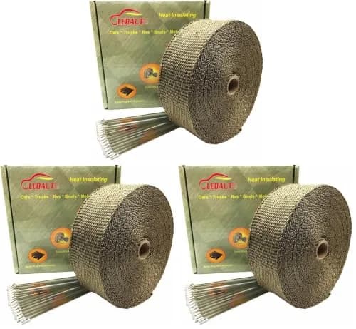 LEDAUT Titanium Exhaust Heat Wrap Roll 2" x 50' (3-Pack) | Withstands 1800F Direct Heat thumbnail 1