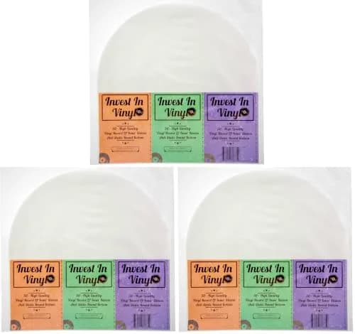 Invest In Vinyl Anti Static Round Bottom LP Inner Sleeves 12" (150 Sleeves Total) | Protects Vinyl from Scratches & Dust thumbnail 1