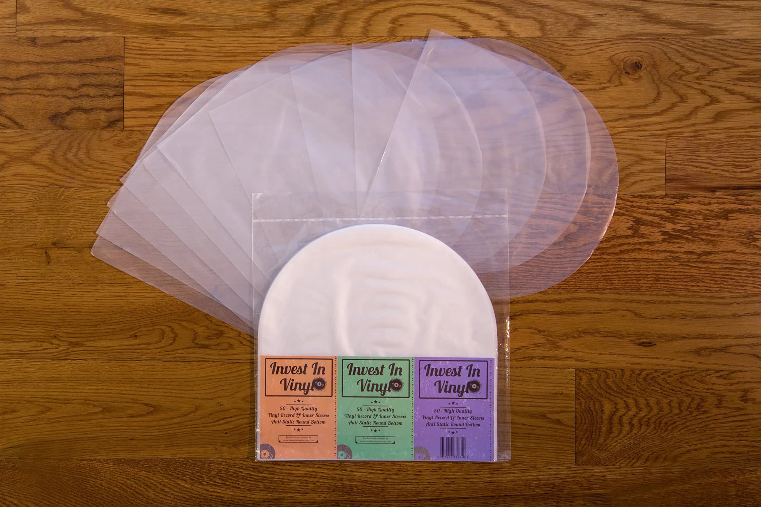 Invest In Vinyl Anti Static Round Bottom LP Inner Sleeves 12" (150 Sleeves Total) | Protects Vinyl from Scratches & Dust - view 2