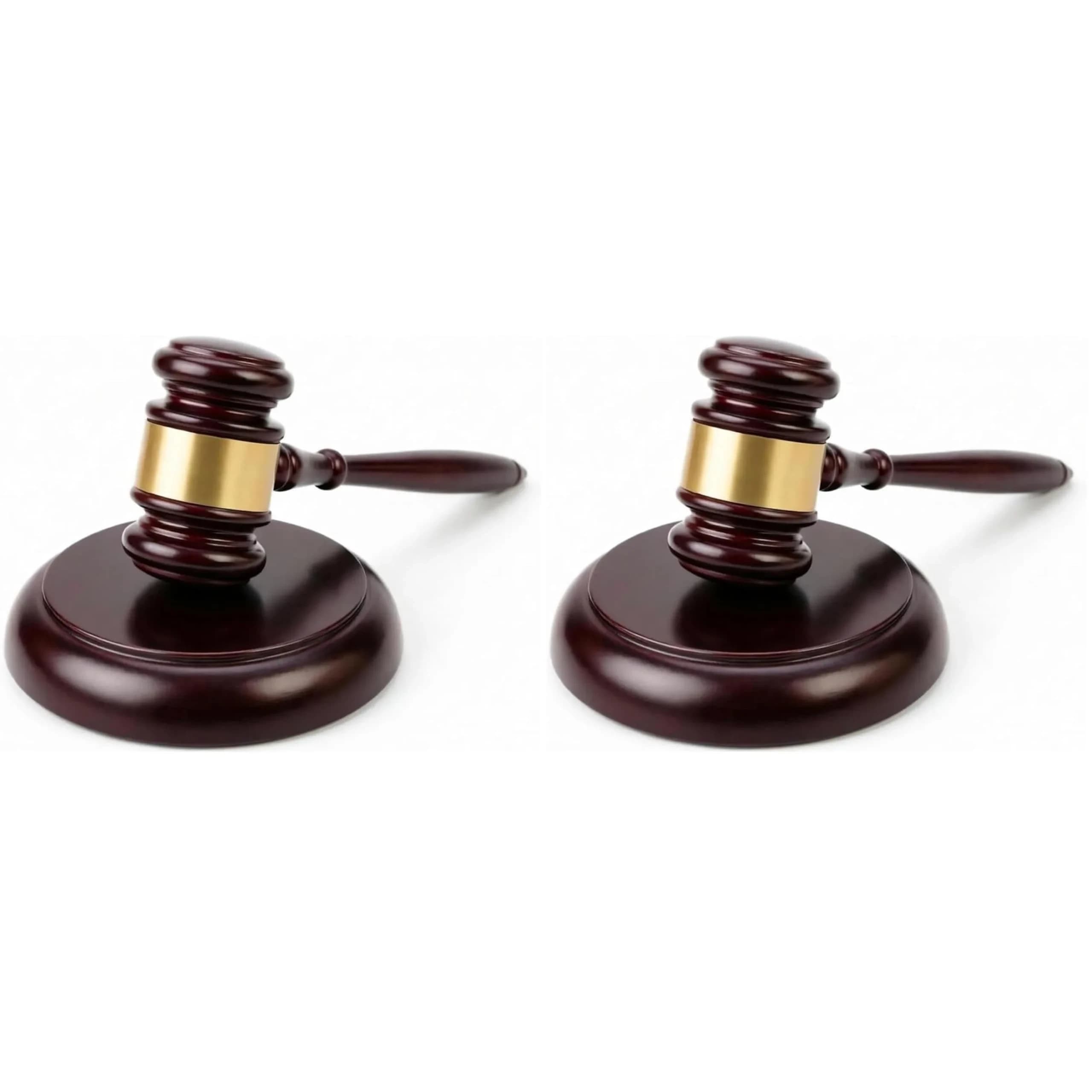 Apexstone Wooden Gavel with Sound Block Set, Dark Red, 299g (0.66 lb) | Authentic USA Import for Mock Trials & Auctions — Pack of 2