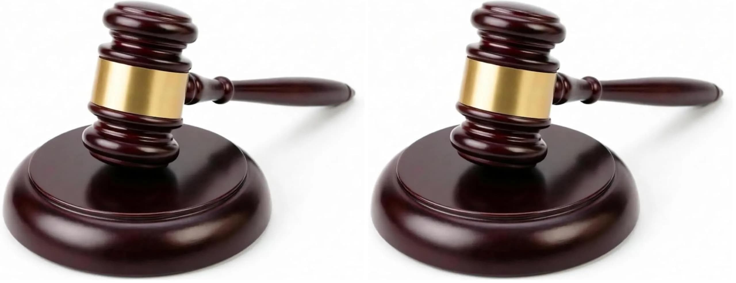 Apexstone Wooden Gavel with Sound Block Set, Solid Wood Judge Gavel Set, Loud Clear Strike for Meetings, Auctions, Gift, HOA & Mock Trials (Pack of 2) - main product image