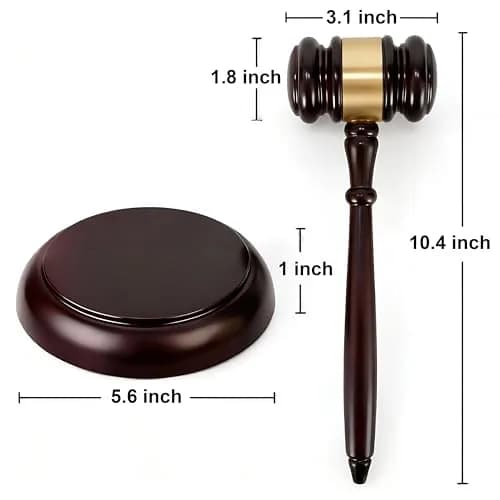 Apexstone Wooden Gavel with Sound Block Set, Solid Wood Judge Gavel Set, Loud Clear Strike for Meetings, Auctions, Gift, HOA & Mock Trials (Pack of 2) thumbnail 3