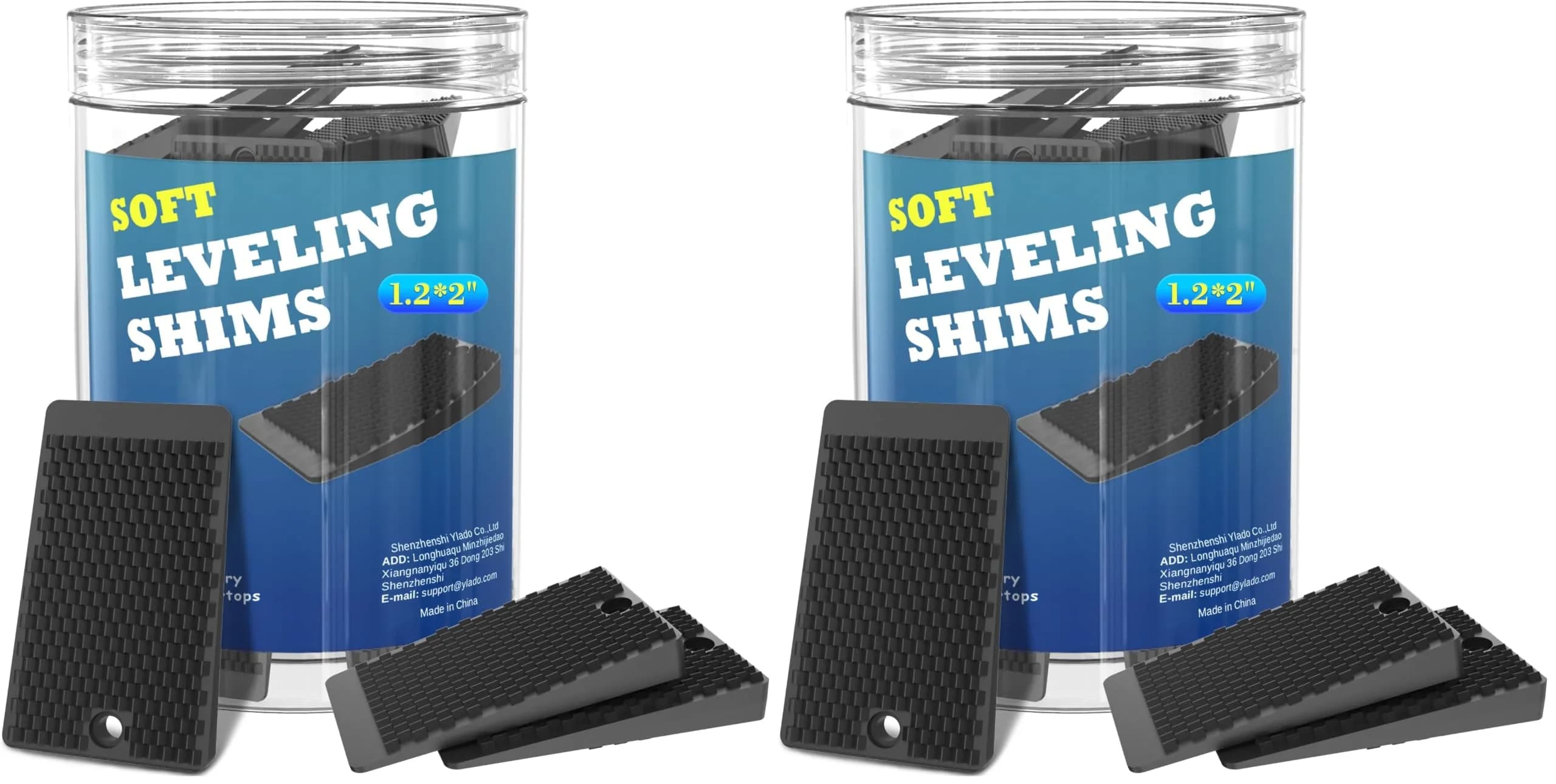 YARKOR Black Furniture Levelers 2" (5 cm) Wedge Shims | Pack of 2 (64 Total Pieces) - main product image