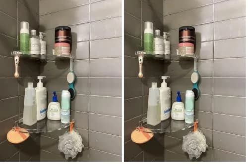 JiePai Acrylic Corner Shower Caddy Shelf with Hooks 4 Pack | Space-Saving Bathroom Organizer thumbnail 1