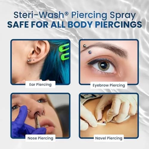 Steri-Wash Aftercare Piercing Spray 177ml (6 Fl Oz) | Gentle Saline Solution for Piercing Healing thumbnail 7