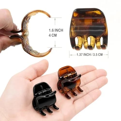 minihope Medium Claw Clips for Women - 12 Pack Hair Jaw Clips, 1.37 Inch Nonslip Hair Accessories for Easy Updo, Makeup & Face Washing, Black and Brown Plastic Hair Claws for All Hair Types thumbnail 4