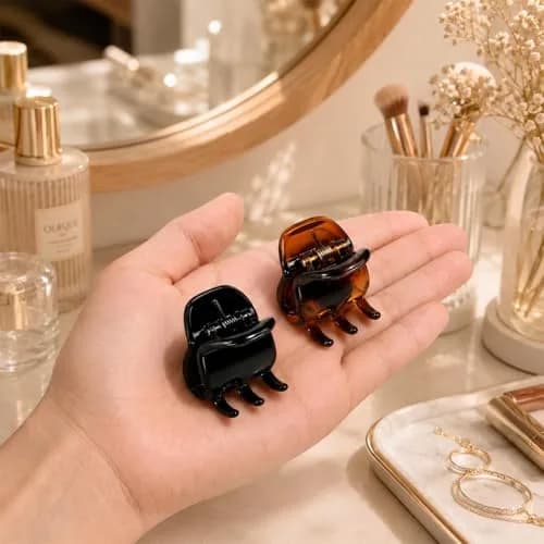 minihope Medium Claw Clips for Women - 12 Pack Hair Jaw Clips, 1.37 Inch Nonslip Hair Accessories for Easy Updo, Makeup & Face Washing, Black and Brown Plastic Hair Claws for All Hair Types thumbnail 7
