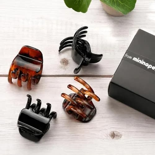 minihope Medium Claw Clips for Women - 12 Pack Hair Jaw Clips, 1.37 Inch Nonslip Hair Accessories for Easy Updo, Makeup & Face Washing, Black and Brown Plastic Hair Claws for All Hair Types thumbnail 8