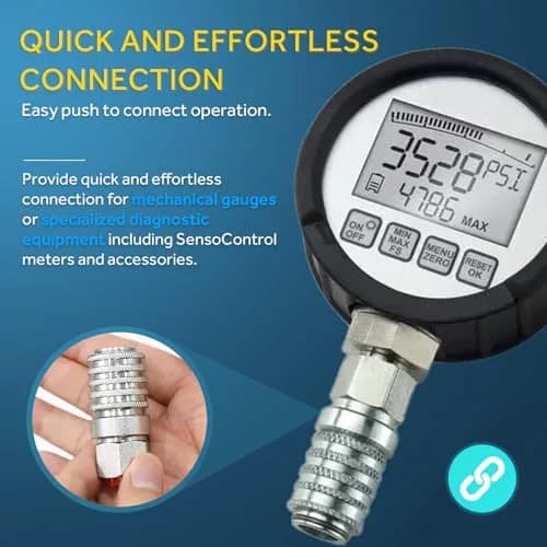 Yoursme PD242 Series Steel Test Port Quick Coupler 1/8" Body, 1/4"-18 NPTF Thread, 2.12" Length, 6000 PSI, Pack of 2 | Hydraulic Pneumatic Diagnostic Equipment thumbnail 4