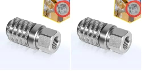 Yoursme PD242 Series Steel Test Port Quick Coupler 1/8" Body, 1/4"-18 NPTF Thread, 2.12" Length, 6000 PSI, Pack of 2 | Hydraulic Pneumatic Diagnostic Equipment thumbnail 1
