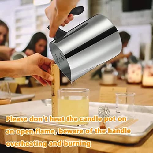 BBAXI 32oz (900ml) Stainless Steel Candle Making Pouring Pot with Heat-Resistant Handle & Dripless Spout — Pack of 2 | Ideal for DIY Candle Making thumbnail 5