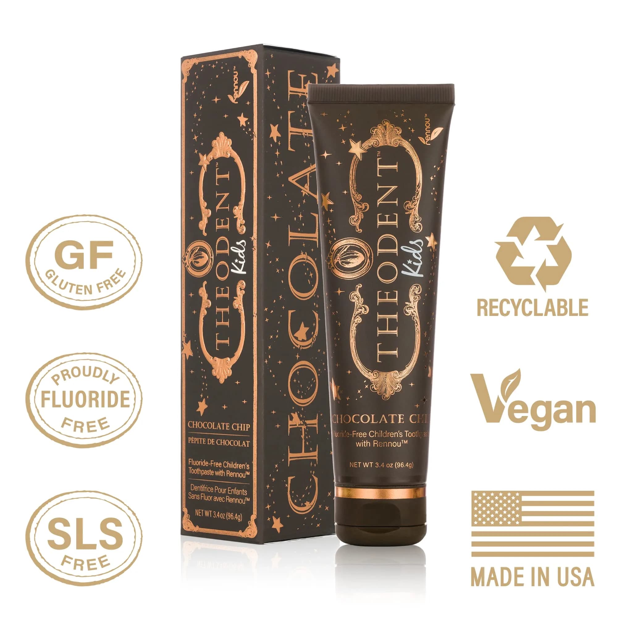 Theodent Kids Fluoride-Free Chocolate Toothpaste 202ml (6.8 oz) | Rennou® Enamel Repair - view 5