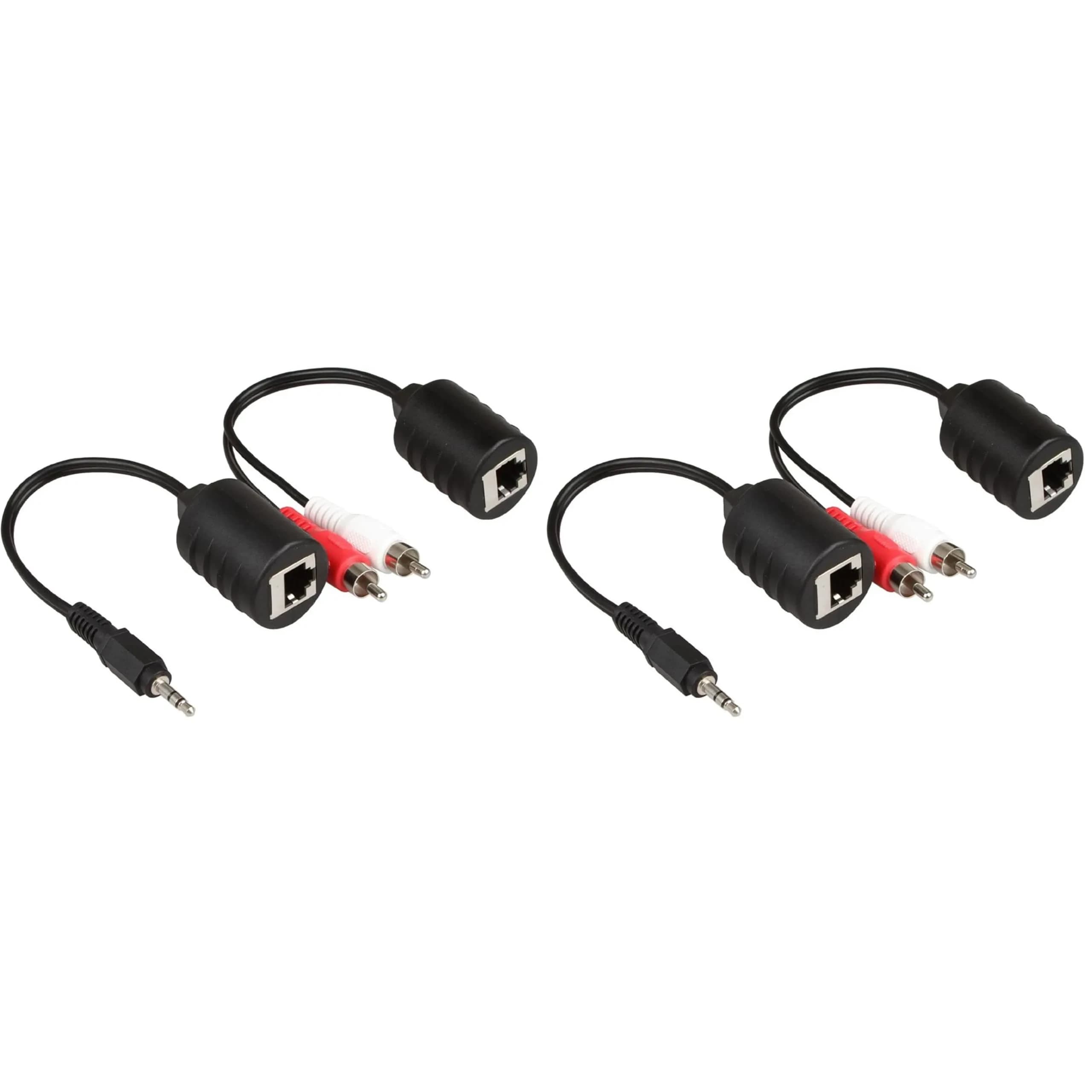 LINESO Stereo Audio Balun Extender Over Cat5/6 Cable (Pack of 2) | 240ft Transmission Distance