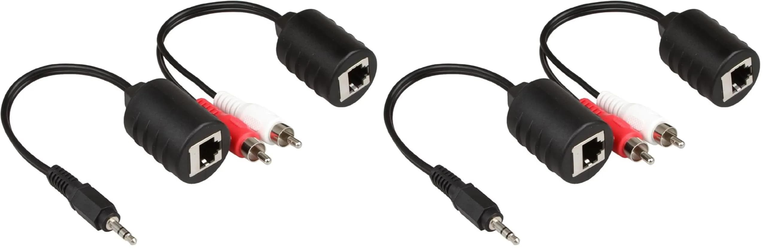 LINESO Stereo Audio Balun Extender Over Cat5/6 Cable (Pack of 2) | 240ft Transmission Distance - main product image