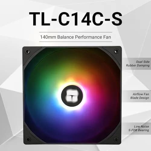 Thermalright TL-C14C-S 140mm PWM Case Fan 2-Pack | 1500RPM Quiet Cooling thumbnail 2