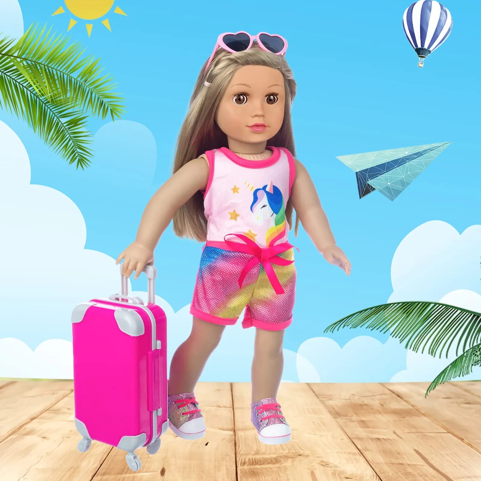 XFEYUE 18 Inch Doll Travel Gear Play Set with 23 Pcs Accessories (Pack of 2) | Non-Toxic Plastic - view 6