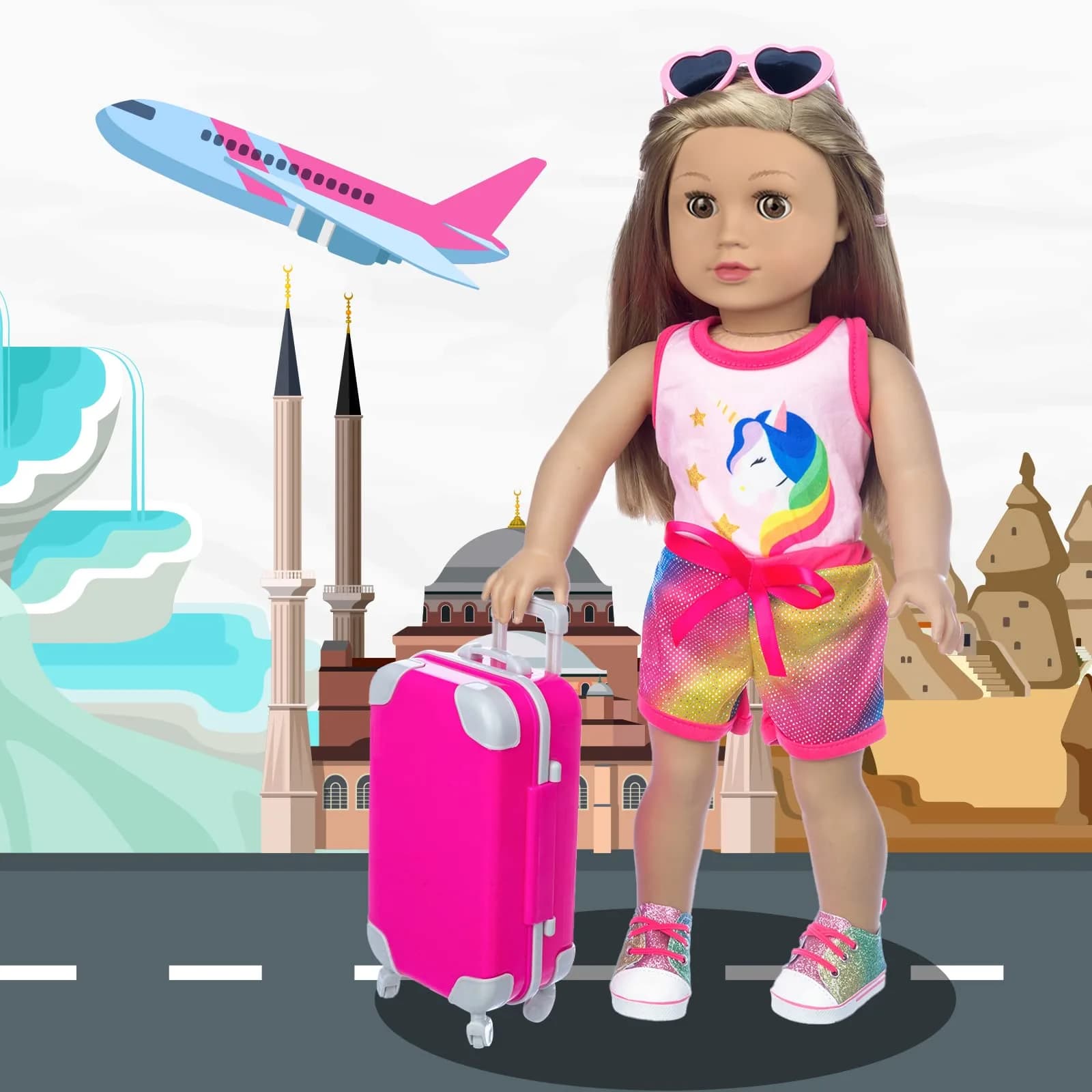 XFEYUE 18 Inch Doll Travel Gear Play Set with 23 Pcs Accessories (Pack of 2) | Non-Toxic Plastic - view 7