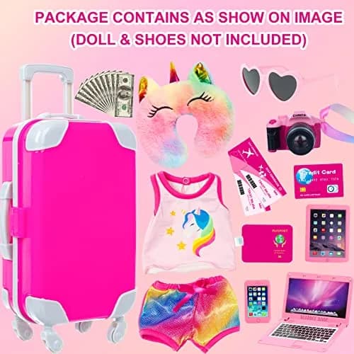 XFEYUE 18 Inch Doll Travel Gear Play Set with 23 Pcs Accessories (Pack of 2) | Non-Toxic Plastic thumbnail 2
