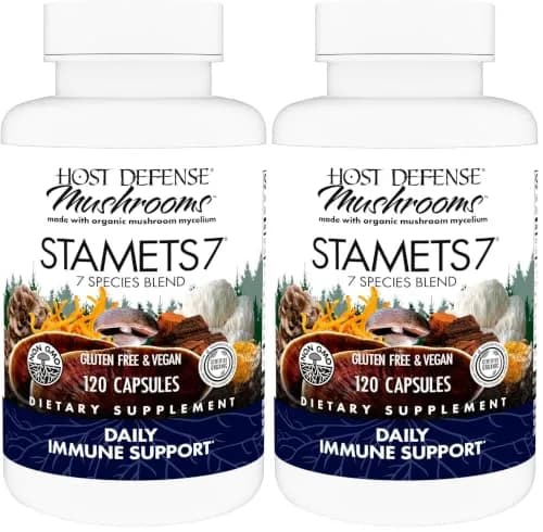 Host Defense Stamets 7-7 Species Blend Mushroom Supplement 240 Capsules (Pack of 2) | Immune Support with Royal Sun Blazei, Cordyceps, Reishi, Maitake, Lion's Mane, Chaga & Mesima thumbnail 1