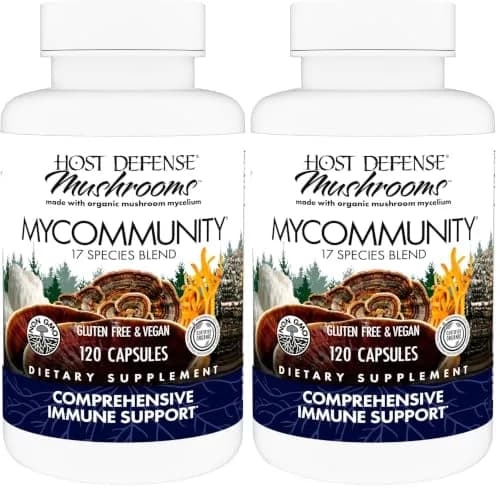 Host Defense MyCommunity Capsules - 17 Species Mushroom Supplement for Immune Support - 120 Capsules (Pack of 2) | Herbal Mushroom Blend for Immunity thumbnail 1