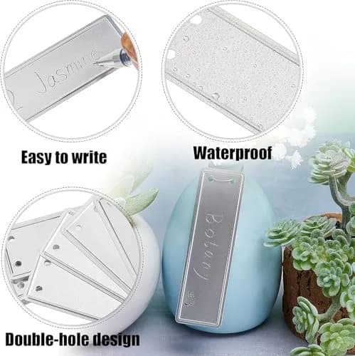 TINSKY Aluminum Plant Labels - 200PCS Metal Tags with Wires for Plant Markers, Tree Tags, Outdoor Identification, Greenhouse (Pack of 2) | Waterproof & Durable thumbnail 4