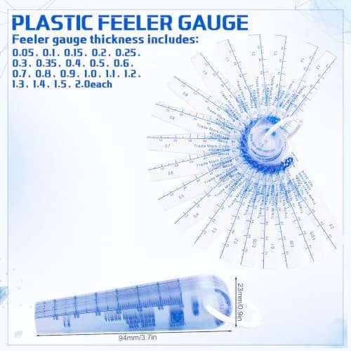 Trandraft Plastic Feeler Gauge Set 0.05mm-2.0mm Metric 20 Leaves | Precision Measuring Tool for Gaps and Slots thumbnail 3