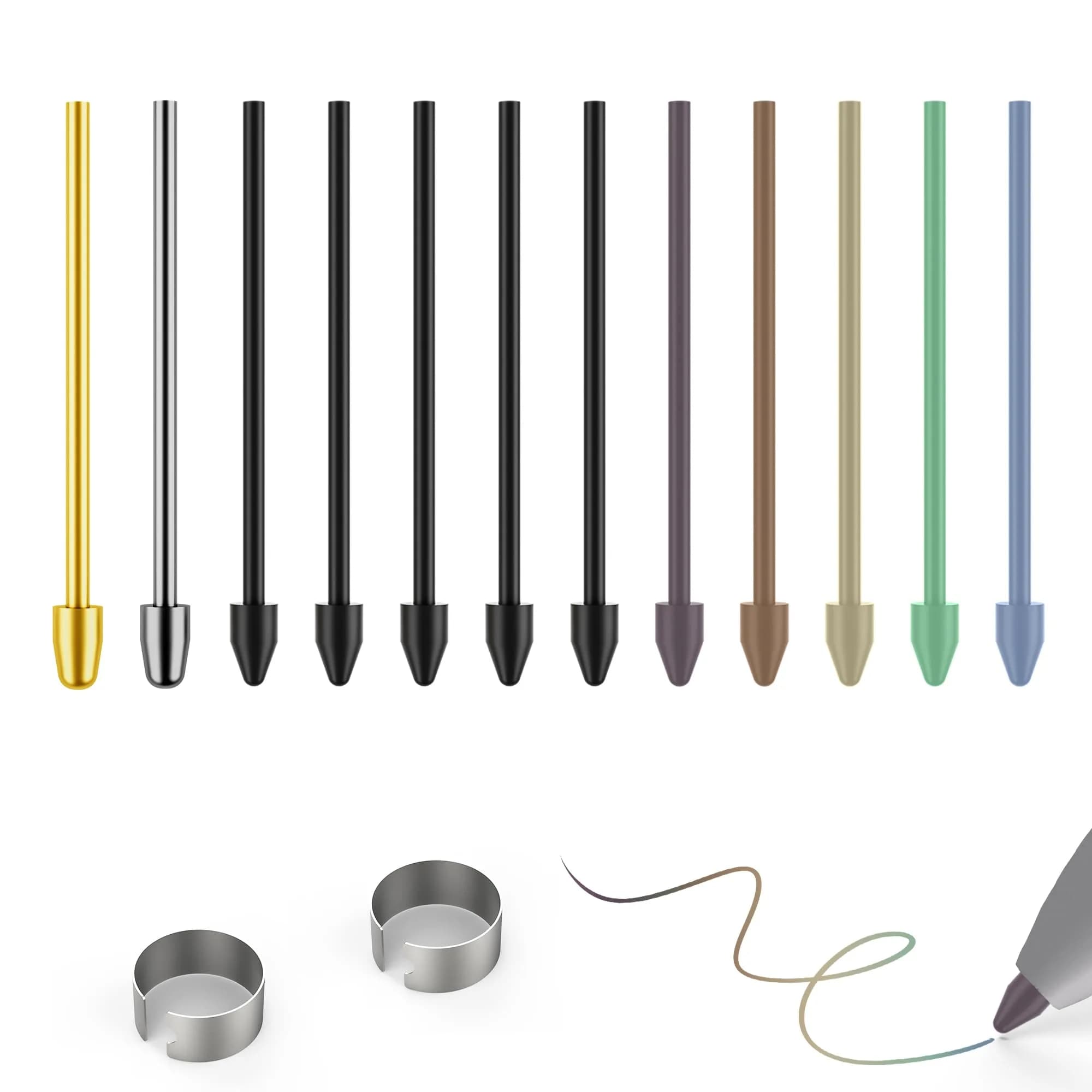 NWANTF 20 Pcs Metal Nibs/Tips Replacement Set for Samsung Galaxy S Pen (10+10 psc) - main product image