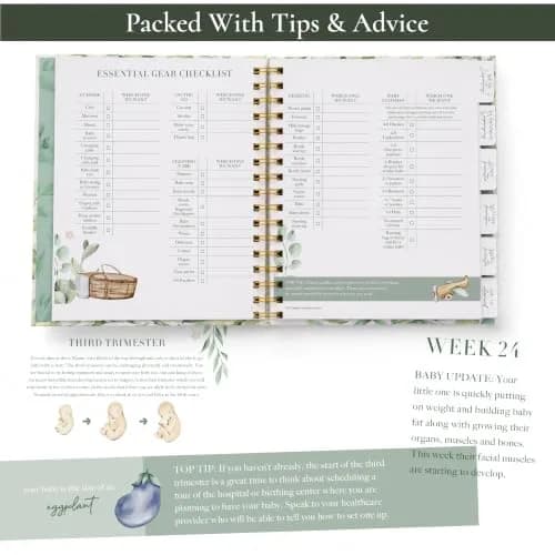 Bibi & Beau Keepsake Pregnancy Book & Journals - 250 Pages | Floral - Complete Milestone Journey thumbnail 4