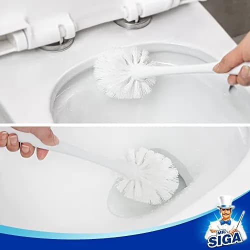 MR.SIGA Toilet Plunger and Bowl Brush Combo for Bathroom Cleaning, White (Pack of 12) | Heavy Duty Plunger & Deep Cleaning Brush thumbnail 6