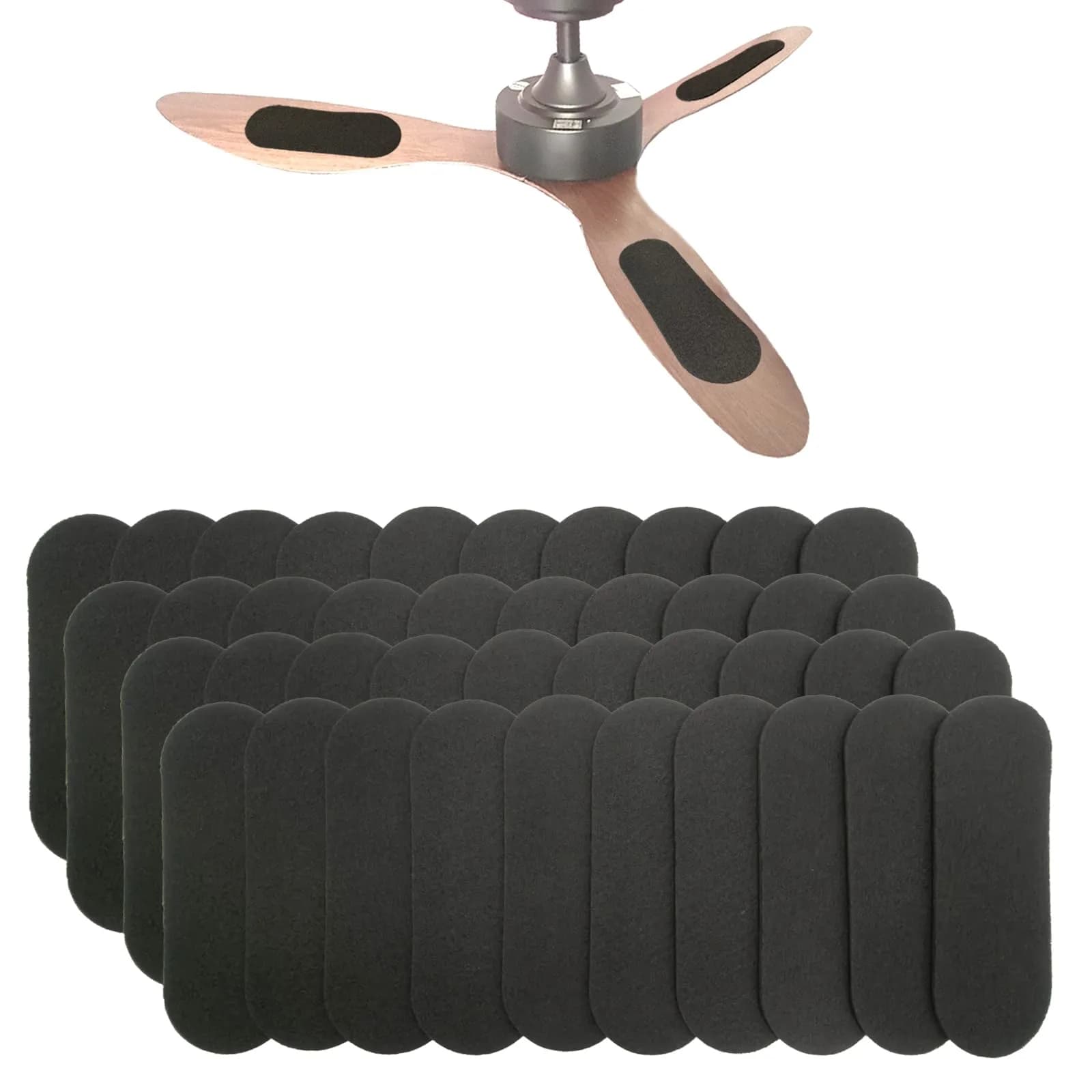 Cizenal Activated Charcoal Ceiling Fan Filters for Blades, 40-Pack 25cm x 9cm | Traps Dust, Pollen, Pet Hair & Odors — 40-Pack