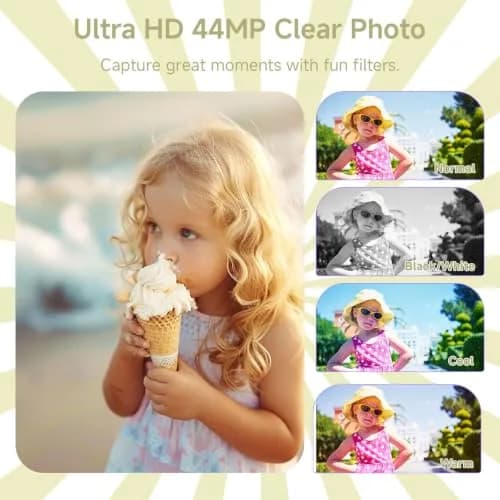SMARTKLIK Digital Camera for Teens, 4K 44MP FHD 16x Zoom Point Shoot Camera with 64GB Card | 220V Compatible thumbnail 3