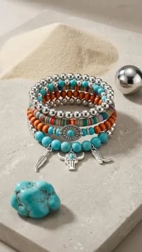 JYSO Mystery Jewelry Jar Bundle – 45+ Piece Turquoise Boho Western Jewelry Set for Women | 11.9"x2.87"x5.98" (30.2cm x 7.3cm x 15.2cm) thumbnail 7